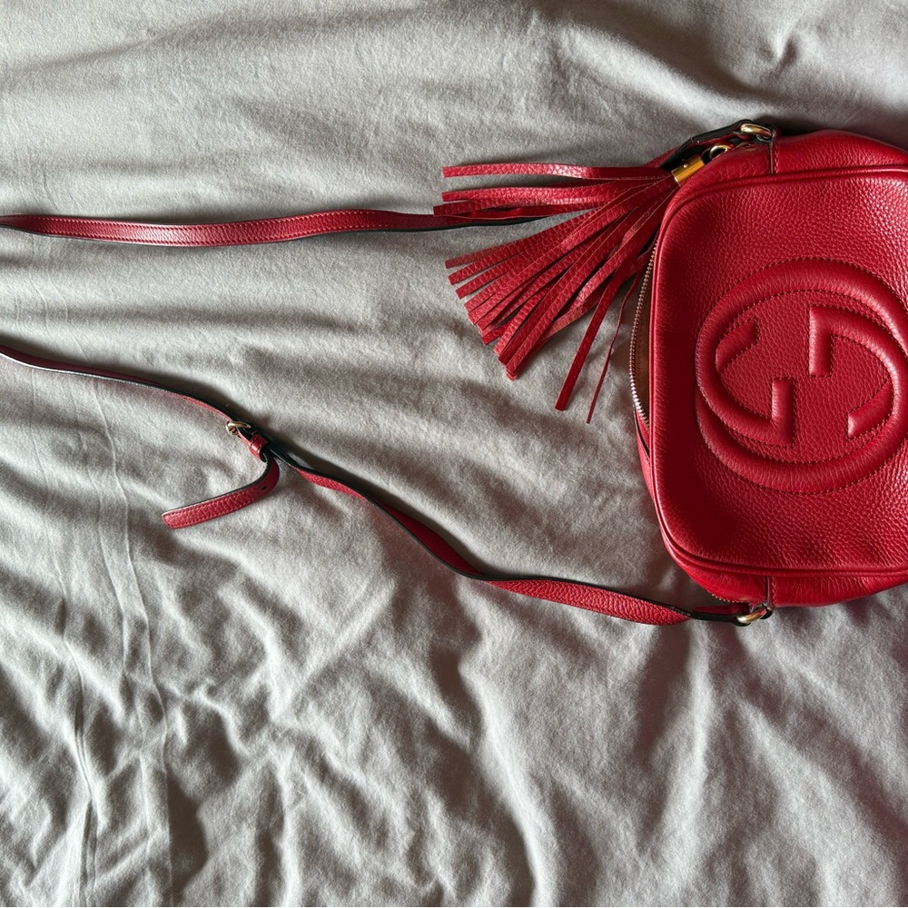 Gucci Red Leather Crossbody Bag
